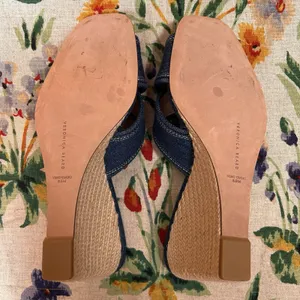 Veronica Beard Edna Denim Wedge Espadrille Sandals Size 8.5 Minimalist Preppy thumbnail 7