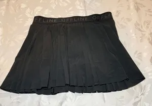 OFFLINE by Aerie Pleated Black Athletic Tennis Pickleball Skirt Large thumbnail 1