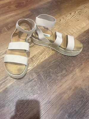 Steve Madden Beige/Cream Espadrille Ankle-Strap Sandals thumbnail 2
