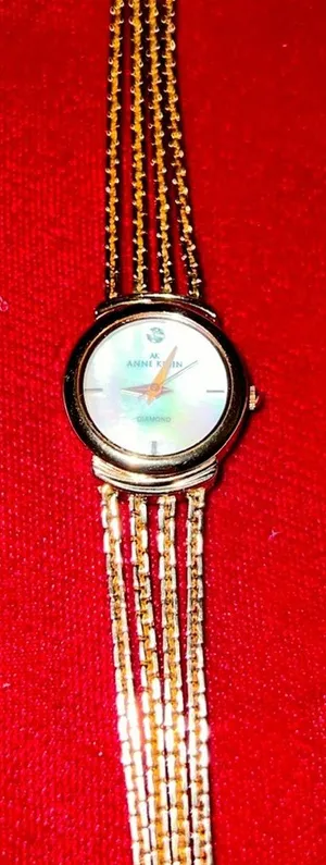 Lovely Vintage MOP Anne Klein Diamond Gold Watch thumbnail 1