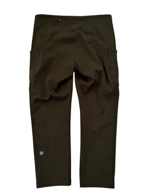 Lululemon Speed Up Crop Atletic Legging 21” Dark Olive Size 8 thumbnail 5