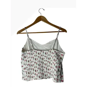 Abercrombie & Fitch Cami Top Women Large White Cherry Smocked Boho Tank Cottage thumbnail 3