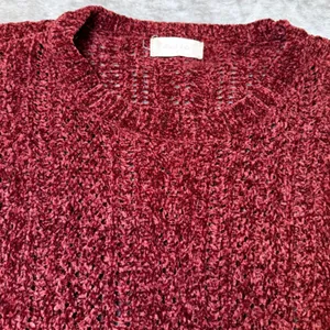 Altard State Women Size Medium Chenille Knit Sweater Burgundy Crew Neck Soft thumbnail 6