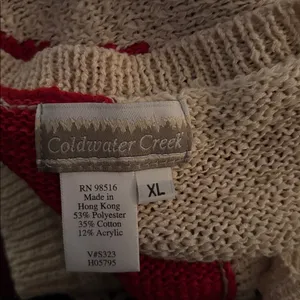 VTG Coldwater Creek Hearts Button Up Patchwork Cardigan Sweater Sz XL Grandma thumbnail 6