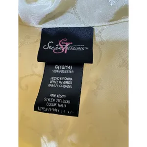 EUC Secret Treasures 2-Piece Set‎ Yellow Satin Floral Sleepwear PJ-Size L(12/14) thumbnail 3
