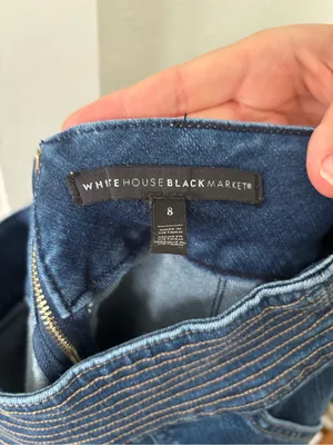 White House Black Market Blue Denim Pencil Skirt thumbnail 2