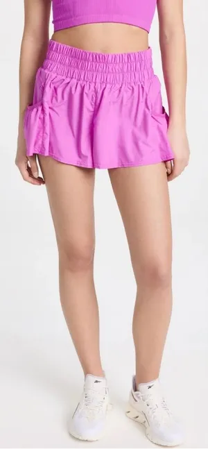 Free‎ People FP Movement Women's Large The Way Home Shorts Vivacious Violet Pink thumbnail 1