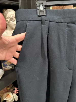 Abercrombie & Fitch Dark Blue High‑Waisted Wide‑Leg Trousers – Size 12 thumbnail 3