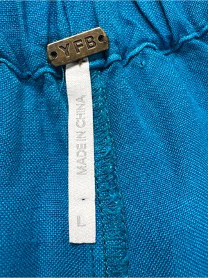 Young Fabulous and Broke Wide Leg Linen Blend Pants in Teal Blue thumbnail 7