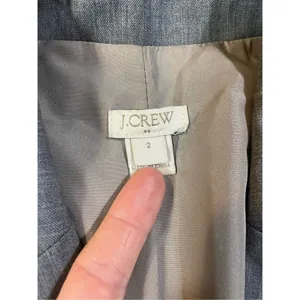 J. Crew Factory Women’s Lightweight Wool Blend Gray Suit Blazer F3731 size 2‎ thumbnail 3