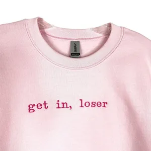 Get In Loser Plus Size 2XL Sweatshirt Mean Girls‎ Crewneck Pullover Pink Solid thumbnail 4