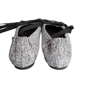Parisian Chic Textured Ballet Flats Lace Up Ribbon Tie Bow Accent Cap Toe Size 6 thumbnail 6