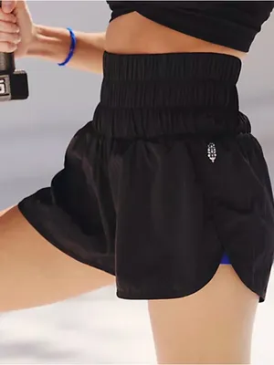 FP Movement by Free People Black Smocked-Waist Athletic Shorts SP thumbnail 9