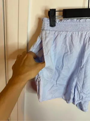 Aerie Baby Blue Linen Pull On Shorts thumbnail 6