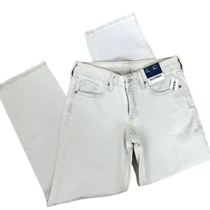 NWT Old Navy wide straight leg low rise light wash blue jeans women size‎ 4 thumbnail 1