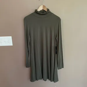 NWT Lulus Sway Girl Sway Olive Green Swing‎ Dress M thumbnail 4