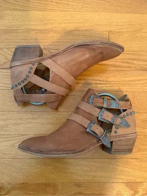 Dolce Vita Spur Leather Booties Tan Size 8 thumbnail 3