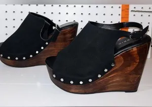 Torrid Studded Wood Wedges Size 9 - Wide thumbnail 1