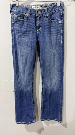 Ariat Real Denim Jeans Women' 12 Short Blue Mid Rise Boot cut Medium Wash Y2K V thumbnail 1