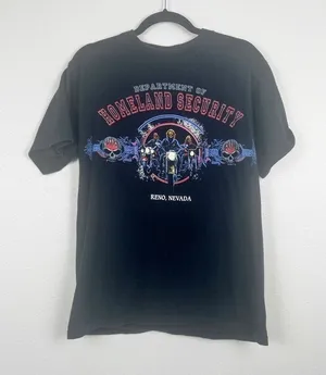 RENO Nevada Department Of‎ Homeland Security Motorcycle Graphic Tee Shirt Sz M thumbnail 1