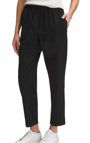 Lululemon womens large tapered leg mid rise 7/8 pant black athletic crop casual thumbnail 1