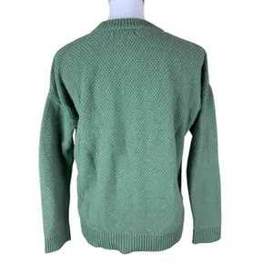 Madewell Green Textured Knit‎ Crewneck Sweater Relaxed Fit Cozy Women S thumbnail 2