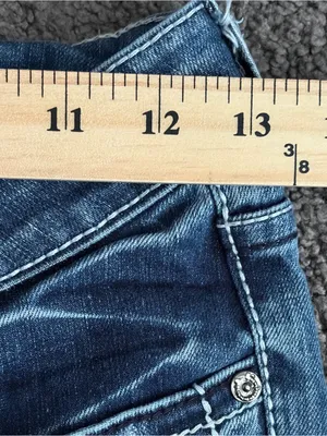 Cowgirl Tuff Co. Cowgirl Up mid rise bootcut flare embellished med wash denim jeans Sz 2 western thumbnail 12