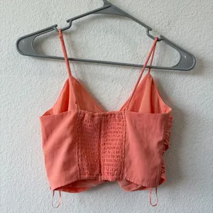 Abercrombie & Fitch Coral Pink Ruched O-Ring Cami Crop Top - NWOT - XS thumbnail 7
