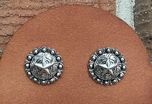 Lone Star Concho Earrings Silver thumbnail 1