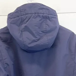 Lands' End Womens M Windbreaker Fleece Lined Jacket Full‎ Zip Hooded Purple thumbnail 4