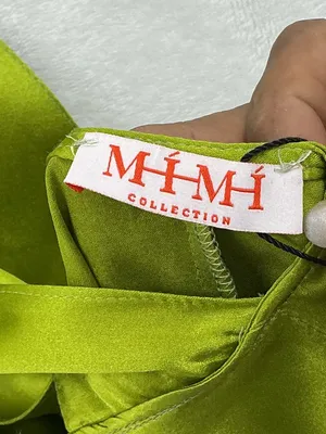 97% silk High-Neck Olive Green Satin Mini Dress 1211 thumbnail 7