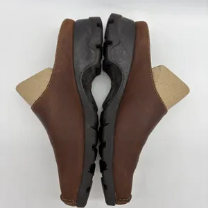 Timberland Womens 6 Shoe Slip On Mule Slide Brown Leather Casual Comfort‎ Heel thumbnail 4