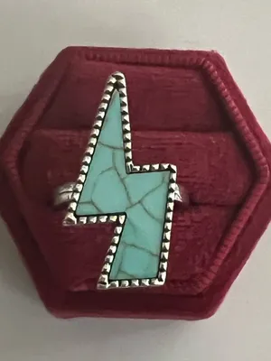 &merci Vintage Bohemian Design Faux Turquoise Statement Ring Size 7 NWT thumbnail 2