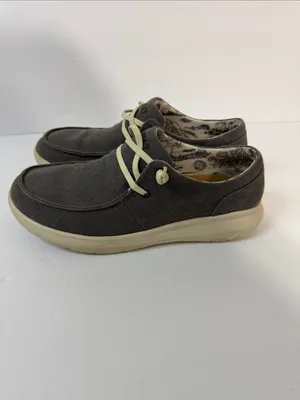 Ariat Charcoal Canvas Slip-On Sneakers with Cream Accents thumbnail 6