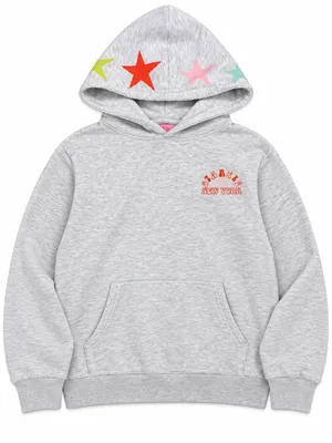 STARFIT New York Gray Star Graphic Hoodie XL Oversized Pullover Sweatshirt thumbnail 1