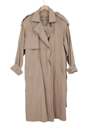 Brem Rainwear Trench Coat Womens 18 Long Belted Khaki Double Breasted Good thumbnail 1