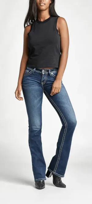 Silver Jeans Co Suki Surplus Mid Rise Bootcut Jeans thumbnail 1
