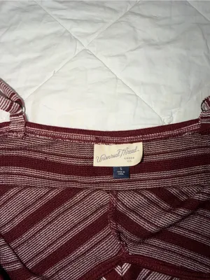 Universal Threads Burgundy and Cream Striped Spaghetti Strap Dress thumbnail 3