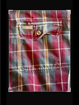 Carhartt Red‎ Plaid Button-Down Flannel Shirt thumbnail 5