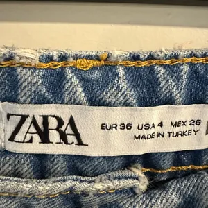 ZARA High Waist Straight Leg Pearl Studded Jeans thumbnail 3