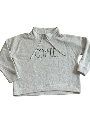 Rae Dunn Coffee Sweatshirt Size L Grey Graphic Crewneck Pullover thumbnail 9