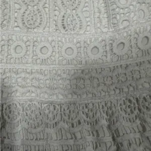 Abercrombie White Crochet Lace Mini Dress Boho Festival Smocked V-Neck thumbnail 7