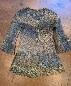 Multicolor Knit Cardigan Sweater with Button Front Size Small thumbnail 1