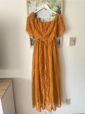 Baltic Born Caroline Lace Maxi Dress Mustard Yellow Small New thumbnail 3