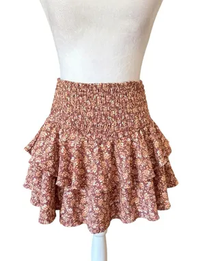 Altard State Ruffle Hem Smocked Mini Skirt Ditsy Floral Womens Size Medium thumbnail 1