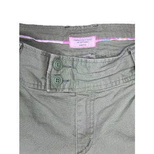 American Eagle Womens 12 Kiwi Green Stretch‎ Capri Pants Cropped Y2K thumbnail 4