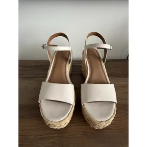 Universal Threads Wedge Sandals Womens 8.5 Cream White Espadrille Platform Strap thumbnail 3