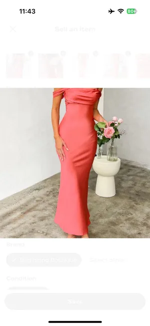 Beginning Boutique Maxi Dress Pink Satin thumbnail 2