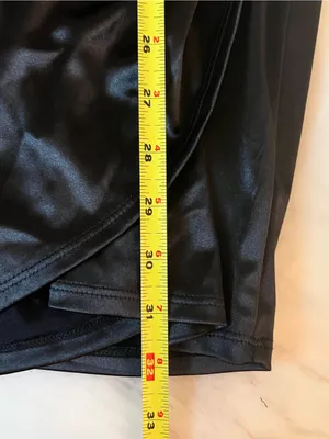 Emerald Sundae Black Satin Cowl Neck Ruched Bodycon Mini Dress NWT Size 16 thumbnail 7