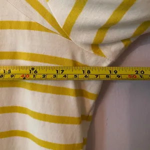 Boden Yellow White Stripe Long Sleeve Shirt Basic Minimalist Preppy Cotton 8 thumbnail 6